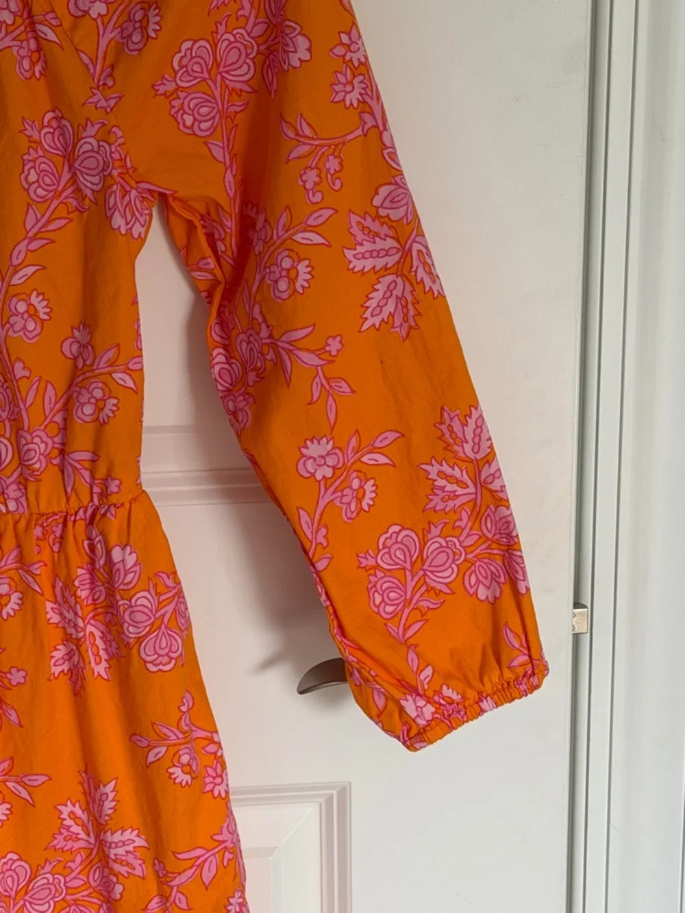 J. Crew Women's Orange Floral Tiered Mini Dress Size 4 - 54954